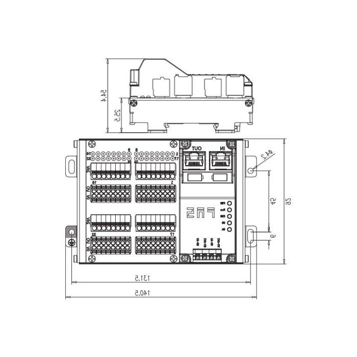 Multi-protocol modules IP20, 32DI/DO adaptive configuration, PNP, terminal type, RJ45 network port, remote module, 009B54